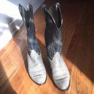 Tony Lama cowboy 🤠 boots grey and Blue leather